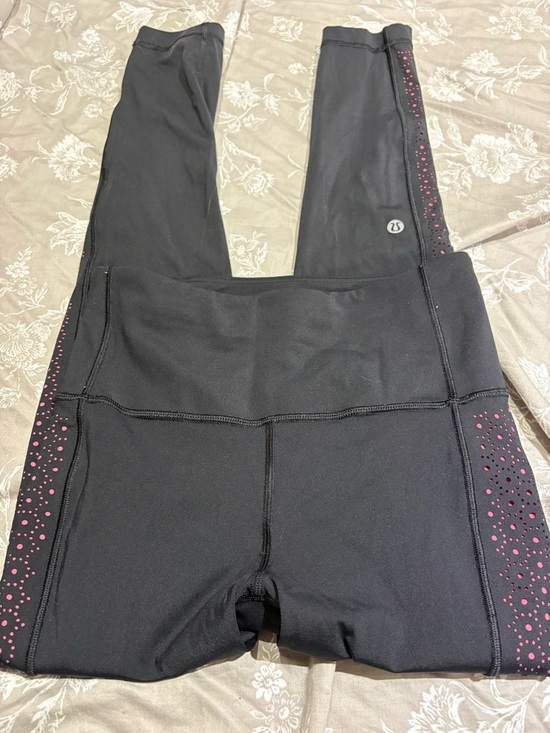 lululemon athletica Pants - Lululemon laser cut detail leggings black pink 4
